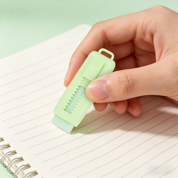 Clearance Under $10! Push Pull Rubber Green Pen Eraser Slide Eraser