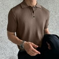 thumbnail image 1 of Under $10 Shirt Men, Men's Fashion Knit Casual Solid Color Short Sleeve Turndown Collar Blouse Shirt, 1 of 9