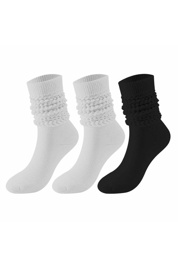 Stockings Winter Solid Color Warm Bubble Socks Extra Long Tight Knitted Pile Socks