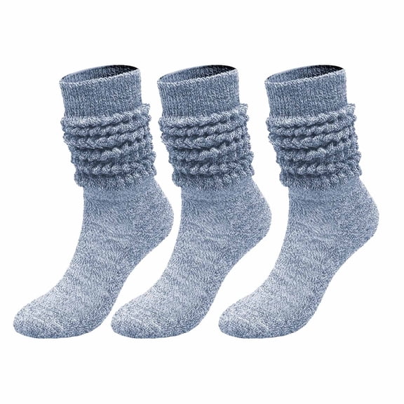 Clearance Under 10$! Stockings Winter Solid Color Warm Bubble Socks Extra Long Tight Knitted Pile Socks