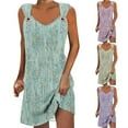 thumbnail image 1 of Summer Sundresses for Women 2024 Plus Size Comfort Printed Sleeveless V-Neck Dress, 1 of 6