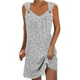 thumbnail image 1 of Summer Sundresses for Women 2024 Plus Size Comfort Printed Sleeveless V-Neck Dress, 1 of 5
