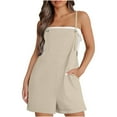 thumbnail image 1 of Suumer Plus Size Casual Fshion Jumpsuits for Women Casual Sleeveless Suspender Short, 1 of 8