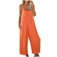 thumbnail image 1 of Suumer Plus Size Casual Fshion Jumpsuits for Women Solid Pocket Casual Sleeveless Suspender, 1 of 6