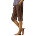 thumbnail image 1 of Suumer Plus Size Shorts for Womens Fshion Solid Color Loose 5/4, 1 of 5