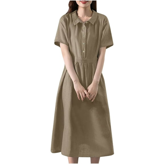 Suumer Plus Size Skirts for Womens Fshion Causal Rounk Neck Short Sleeve Vacation Pocket