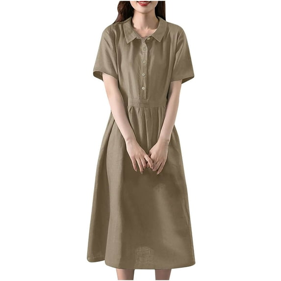 Suumer Plus Size Skirts for Womens Fshion Causal Rounk Neck Short Sleeve Vacation Pocket