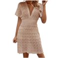 thumbnail image 1 of Summer Plus Size Skirts for Womens Fshion Sexy Comfy Solid Color-Neck Hollow Out Cover Up, 1 of 7