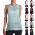 thumbnail image 1 of Summer Plus Size Tops for Womens Fashion Round Neck Sports Mesh Lace Back Yoga, 1 of 9
