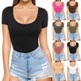thumbnail image 1 of Summer Plus Size Tops for Womens Fshion Sexy equins Loose Polluerolid V-Neck Blouse, 1 of 3