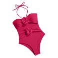 thumbnail image 1 of Suumer Plus Size Womens Swimsuits Fshion Solid Color Sexy Bikini Drawstring Hollow Rose Suspender, 1 of 8
