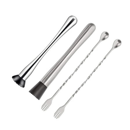 Clearance! Under $10 Tool and Spoon Steel Bar Stainless Mixing 4PC Muddler Set Home Cocktail Kitchen，Dining & Bar