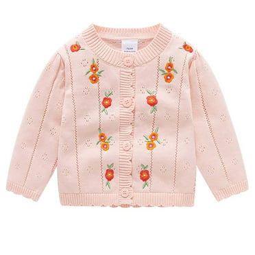 Clearance Under 10$!Winter Toddler and Girls Warm Jackets Girls Knitted Cardigan Fall And Winter Models Yangqi Baby Cotton Jacket Embroidery Wool Sweater Round Neck Tops