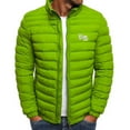 thumbnail image 1 of Clearance Under 10$!Winter Warm Jackets for Mens Fashion Plus Size Letter Printed Long Sleeved Zipper Pocket Hooded Stand Collar Casual Cotton Jacket, 1 of 3