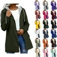 thumbnail image 1 of Winter Windproof Rain Caots for Womens Warm Solid Color Rain Jacket Outdoor Hooded Windproof Loose With Pocket Coat, 1 of 8