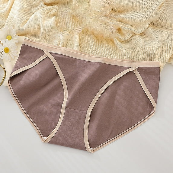 Clearance Under $10 Women Underwear Cotton, Women's Color Blocked Seamless High Slit Plus Size Underwear