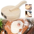 thumbnail image 1 of Clearance Under $10 Wooden Dumpling Multifunctional Manual Dough Presser For Home Cooking Easy To Use With Wood Great For Dumplings Meat, 1 of 8
