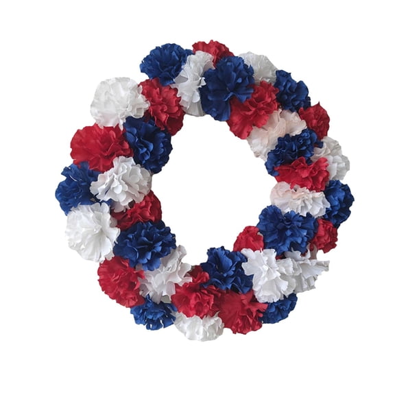 Clearance Under $10 Wreath, Simulation Hydrangea American Independence Day Simulation Hydrangea Vine Circle Independence Day Wreath
