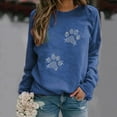thumbnail image 1 of Under $15 POROPL Womens Sweat Shirts with No Hood Plus Size Long Sleeve Sweatshirt Printed Pullover Tops Blue L, 1 of 3