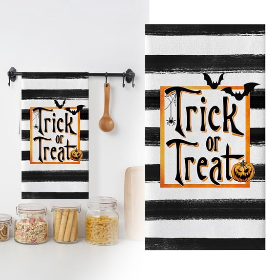 Clearance Under $2.04! 1 Pack Cotton Halloween Dish Towel 60x40cm Absorbent for Kitchen Bathroom Decor (One Size H)