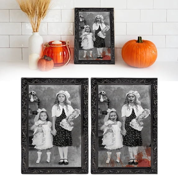 Clearance Under $2.1! 1 Pack PVC 3D Lenticular Moving Picture Frame Halloween Decor