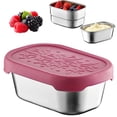thumbnail image 1 of Clearance Under $2 110ml Stainless Steel Snack Box with Silicone Lid, Mini Portable Food Container, 1 of 8