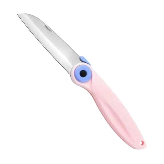 Clearance Under $2.16! 1 Pack Foldable Fruit Knife, Stainless Steel Paring Knife with Protective Cover for Travel (Pink, One Size)