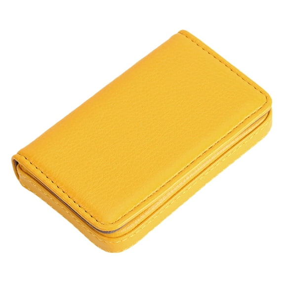 Clearance Under $2.24! 1PC Business Card Case, PU Leather Pocket Wallet for Credit Cards & Photos, PU, for Men & Women, (One Size, Yellow)