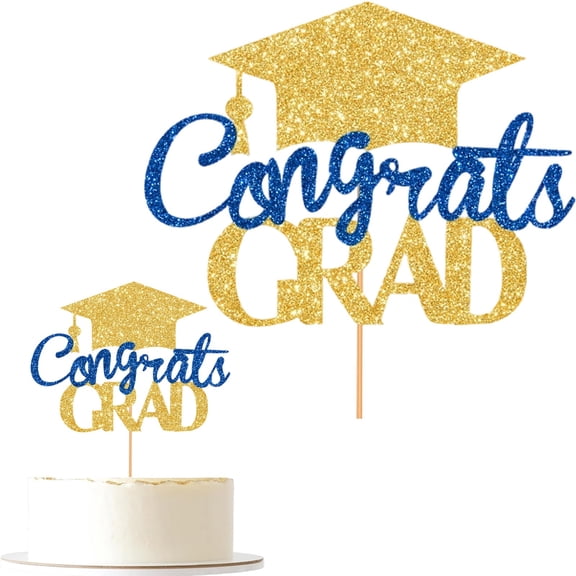 Clearance Under$2.24! 1Pc Paper 2026 Cake Topper, Congratulations Graduation Cake Decor (15*11cm, A)