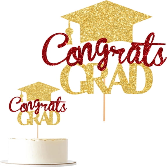 Clearance Under$2.24! 1Pc Paper 2026 Cake Topper, Congratulations Graduation Cake Decor (15*11cm, C)