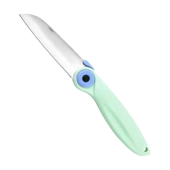 Clearance Under $2.26! 1 Pack Foldable Fruit Knife, Stainless Steel Paring Knife with Protective Cover for Travel (Green, One Size)