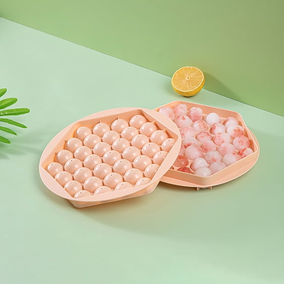 Clearance Under $2.29 Round Ice Tray with Lid, Easy-Release Sphere Ice Cube Mold for Cocktails and Coffee