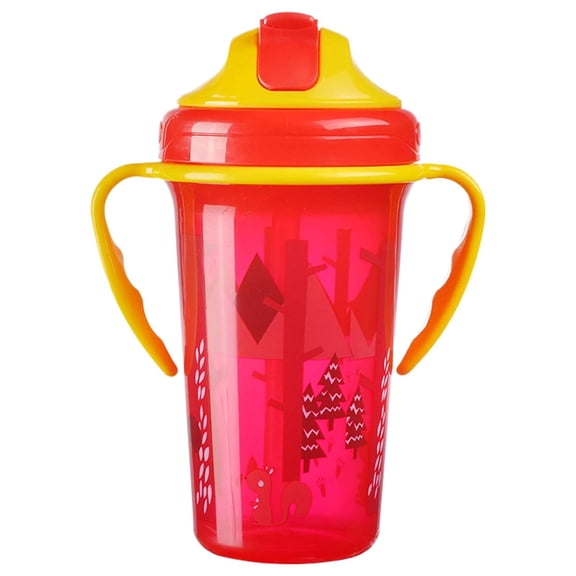 Clearance Under $2.34! 1Pc Water Bottle with Double Handles and Sliding Lid (One Size, Red)