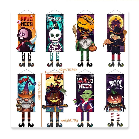 Clearance Under $2.46! 1PC Halloween House Flag, Pumpkin Gnome Design for Garden & Yard Decor, Non-woven fabric, (One Size, B)