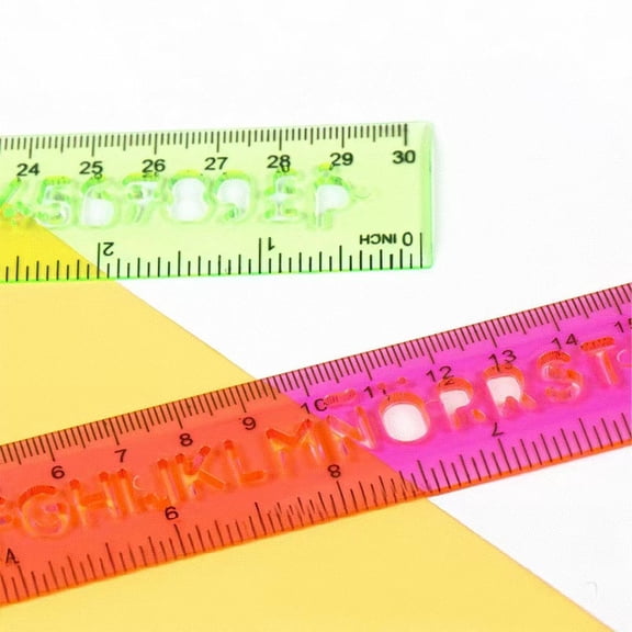 Clearance Under $2.5! A Set Of 30Cm Colored Letter Rulers Plastic Ruler Clear Ruler