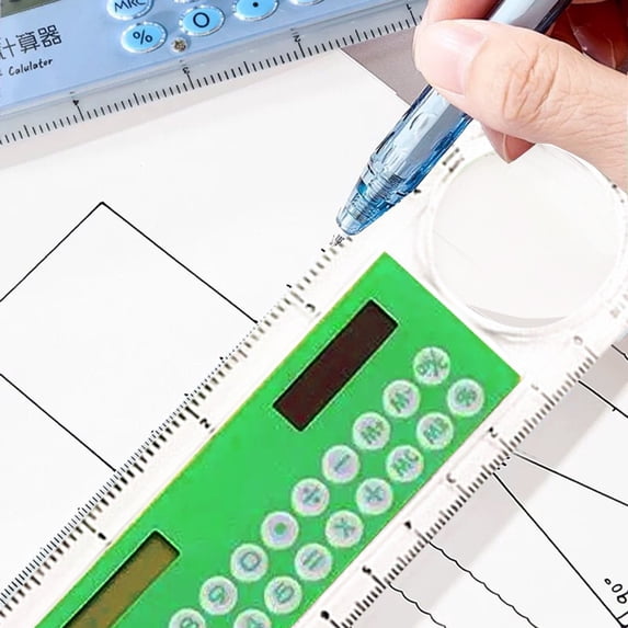 Clearance Under $2.5! Measurable Angle Ruler Calculator Green Geometry Set Straight Ruler
