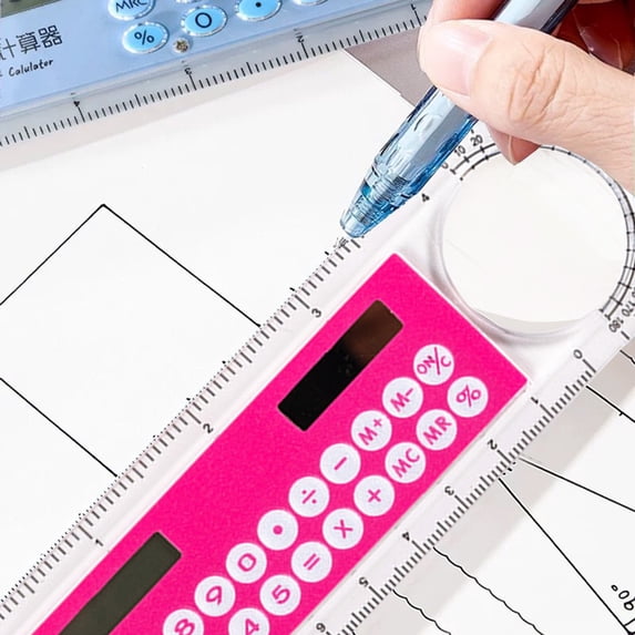 Clearance Under $2.5! Measurable Angle Ruler Calculator Rose Red Geometry Set Straight Ruler