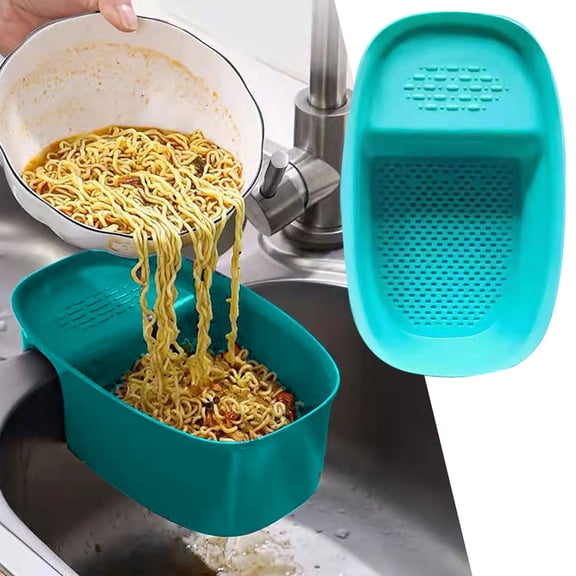Clearance Under $2.54! 1 Pack Extendable Sink Colander, Over-the-Sink Strainer Basket for Vegetables and Pasta (Green, One Size)