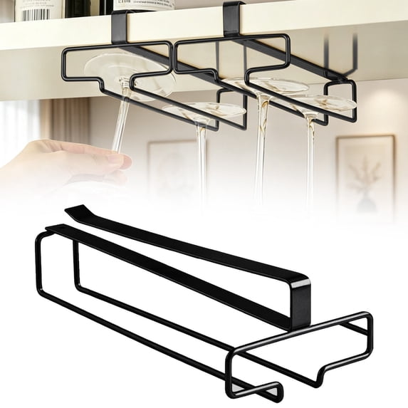 Clearance Under $2.59 Under Cabinet Wine Glass Rack Stemware Holder No Drill