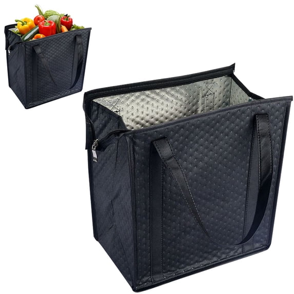 Clearance Under $2.69 Insulated Reusable Grocery Bag, Large Cooler Tote with Zipper and Handles for Picnic Camping