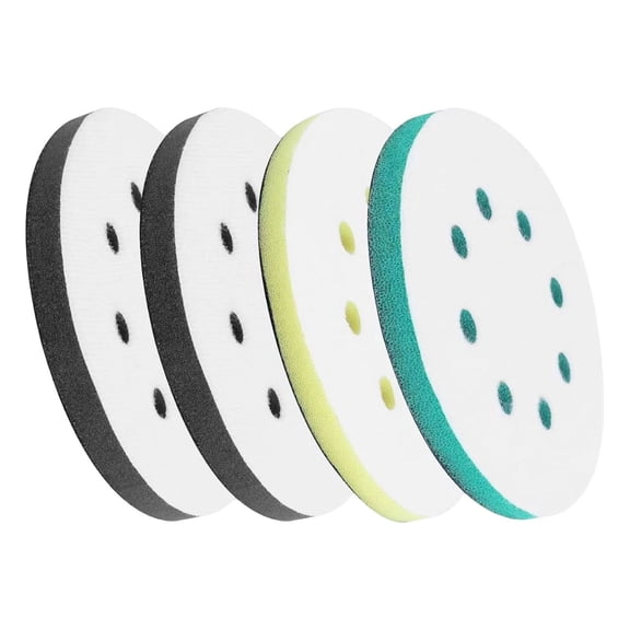 Clearance Under $2.84! 4PCS Sanding Sponge Pads, 5 Inch 8-Hole Backing Pad Set for Sanders, 3 Hardness, for Woodworking, Light Blue, One Size