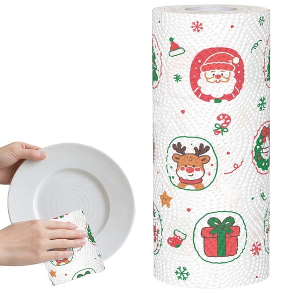 Clearance Under $2.29 Christmas Kitchen Paper Towel, Absorbent Disposable Hand Towel for Holiday Kitchen Decor and Cleaning
