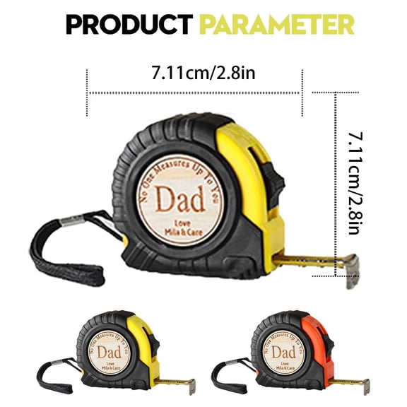 Clearance Under $2.99! 1PC Novelty Tape Measure, Father's Day Gift with Personalized Lettering, Plastic, for DIY & Gifting, (7x7x4cm, Red)