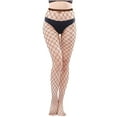 thumbnail image 1 of Clearance Under $2 Abomasnow Womens One Size Fishnet Stockings High Waist Tights Sexy Thigh High Stocking Cross Mesh Pantyhose, 1 of 2