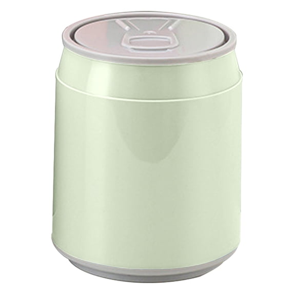 Clearance Under $2 | Can Shaped Desktop Trash Can With Flip Lid, Compact Plastic Countertop Waste Bin For Bedroom & Office Tabletop(1.8L,Green)