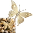 thumbnail image 1 of Clearance Under $2 Christmas Butterfly Ornament, 3D Glitter Gem Hanging Decor, 1PC, 16.5x12.5cm, Tree Wreath Window, Gold (A), 1 of 5
