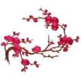 thumbnail image 1 of Clearance Under $2 Embroidered Cherry Blossom Patch, Iron-On or Sew-On Applique for Backpack Jacket Jeans Bag Dress DIY Decoration Magenta 1PC, 1 of 5