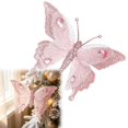 thumbnail image 1 of Clearance Under $2 Glitter Butterfly Ornament, 3D Christmas Hanging Decor, 1PC, 16.5x12.5cm, Wreath Window, Pink (B), 1 of 5