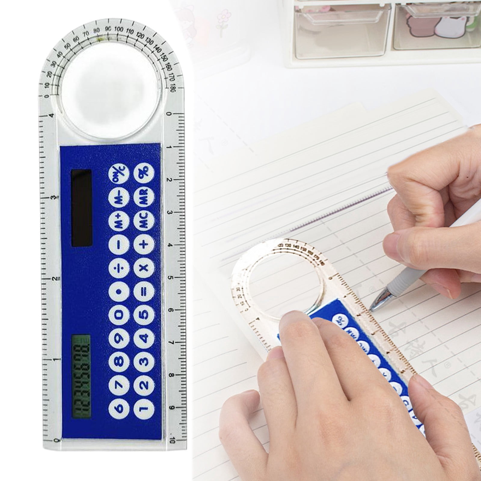 Clearance Under $2 Multifunctional Ruler Calculator with Magnifier, 4 ...