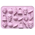 thumbnail image 1 of Clearance Under $2 Silicone Mold, Halloween Baking, 1PC Light Purple 18-Cavity Pumpkin Hat Chocolate Silicone Mold for Soap, Candy, Craft, Kitchen, 1 of 5